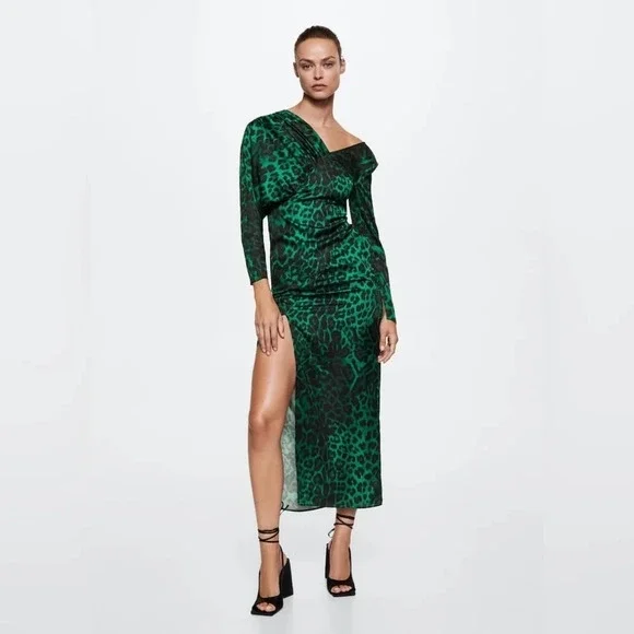 Mango Animal-print  fluid dress - Picture 2 of 7